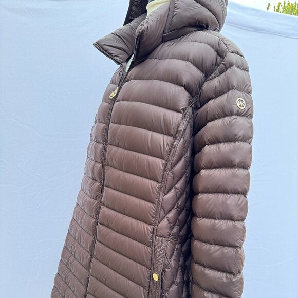 MICHAEL KORS Quilted Down Puffer Jacket Removable Hood Packable Plus 3X NWT - Picture 2 of 13